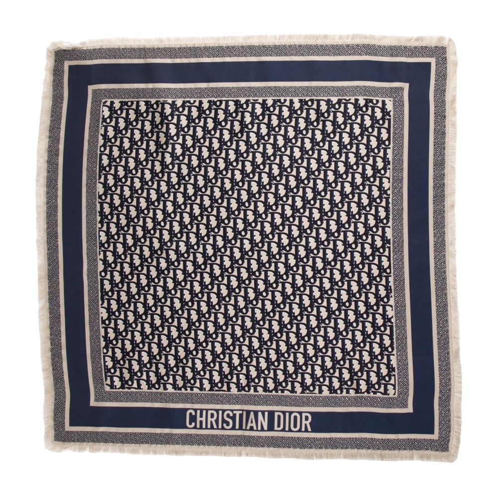Christian Dior Silk Oblique Jacquard Scarf - Authentic